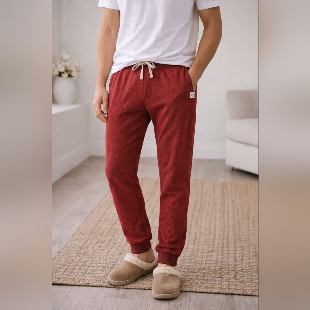 Express Red Heather Jogger Sweatpants L 17/36 Drawstring Lounge Casual Athleisur